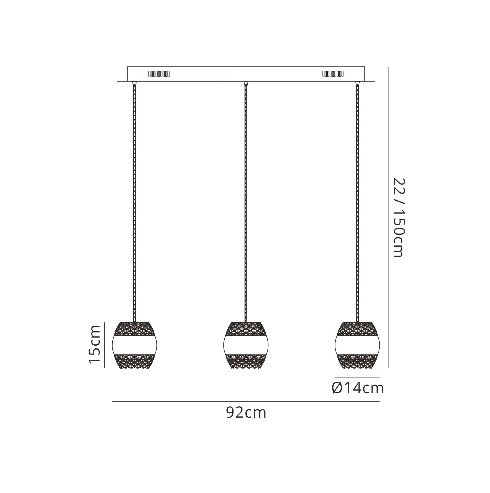 Khalifa 18W LED Pendant Light M5168  Mantra Khalifa